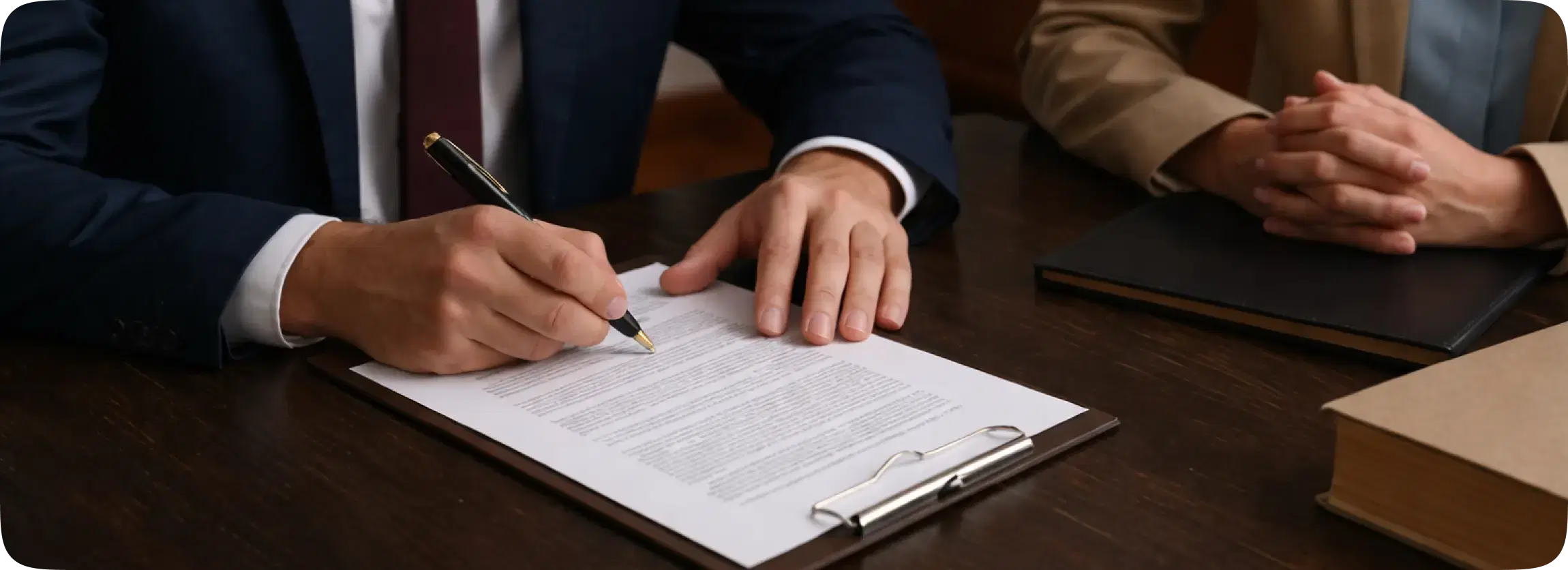 Lawyer reviewing documents